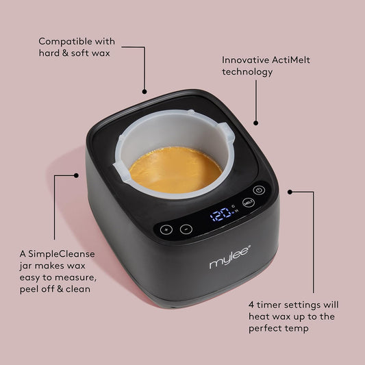 Mylee Digital Wax Heater With Silicone Jar For Hard & Soft Crème Wax, Salon Quality Hair Removal, Depilatory Waxing Melter, Digital Temperature Control, Wax Warmer