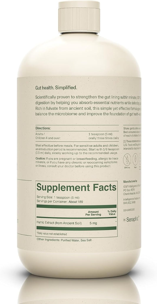 Ion* Intelligence Of Nature Gut Support Liquid | Promotes Digestive Wellness, Strengthens Immune Function, Alleviates Gluten Sensitivity, Enhances Mental Clarity | 2-Month Supply (32 Oz.)