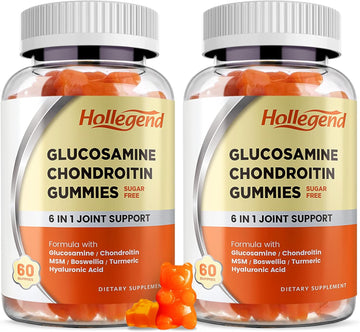 Glucosamine Chondroitin Gummies Sugar Free, Joint Support Gummies Supplements For Adults Men & Women, 1500Mg Glucosamine Chewables With Msm Turmeric, 120 Count