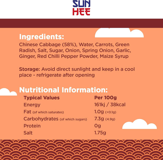 Sun Hee Natural Kimchi 190 Grams (Pack Of 1) | 212 Ml