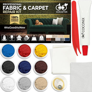 Coconix Fabric and Carpet Repair Kit - Repairer of Your Car Seat, Couch, Furniture, Upholstery or Jacket - Fixes Cigarette Burn Holes, Tear or Rips. Super Easy Instructions to Match Any Color, Pattern