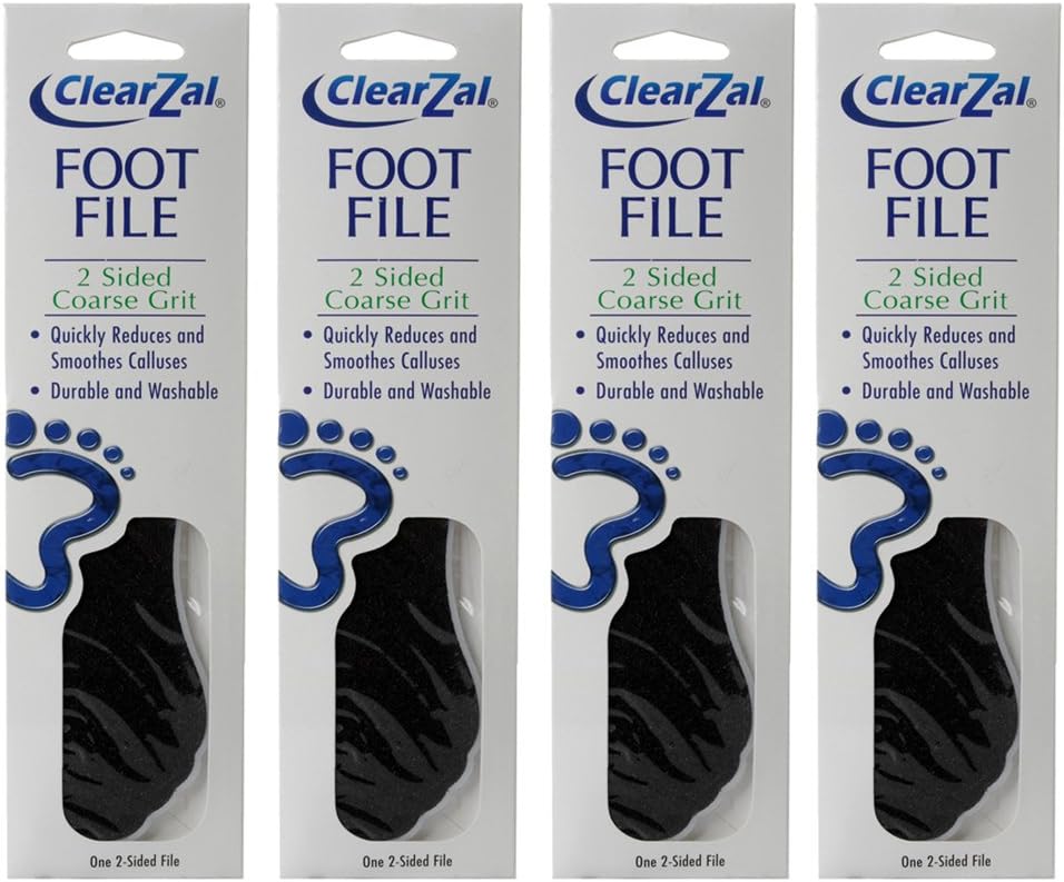 ClearZal Sided Coarse Grit Foot File For Smoothing & Reducing Calluses (4 Pack) : Amazon.co.uk: Health & Personal Care