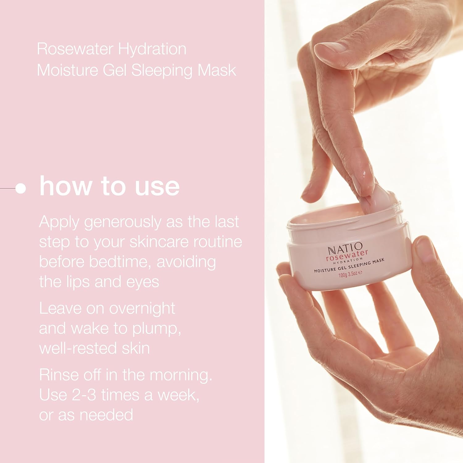 Natio Australia Rosewater Hydration Moisture Gel Sleeping Mask, 100 g - Nighttime Rosewater Face Cream - Face Moisturiser for Overnight Hydration : Amazon.co.uk: Beauty