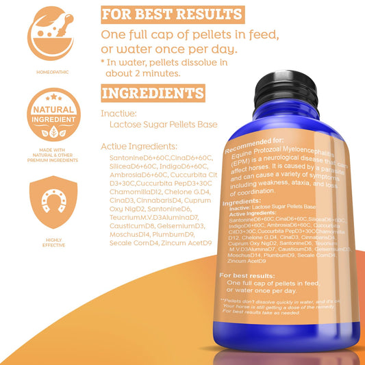 Healthyanimals4Ever Horse All-Natural Equine Protozoal Myeloencephalitis (Epm) Support - Reduces Weakness, Ataxia & Loss Of Coordination - Supplements For Horses - Highly Effective - 300 Tablets Unknown Binding