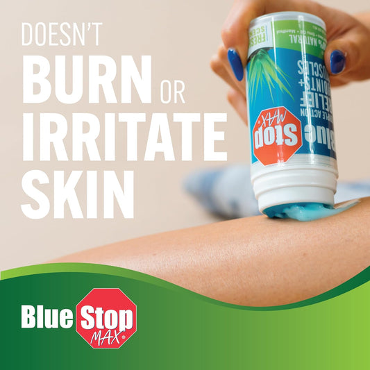 Blue Stop Max Applicator: Fast-Acting Massage Applicator For Sports Cream, Elbow Relief, Performance Roll On For Muscle & Joint Soreness - Convenient Relief For Active Individuals, 1 Pack Of 3.4 Oz
