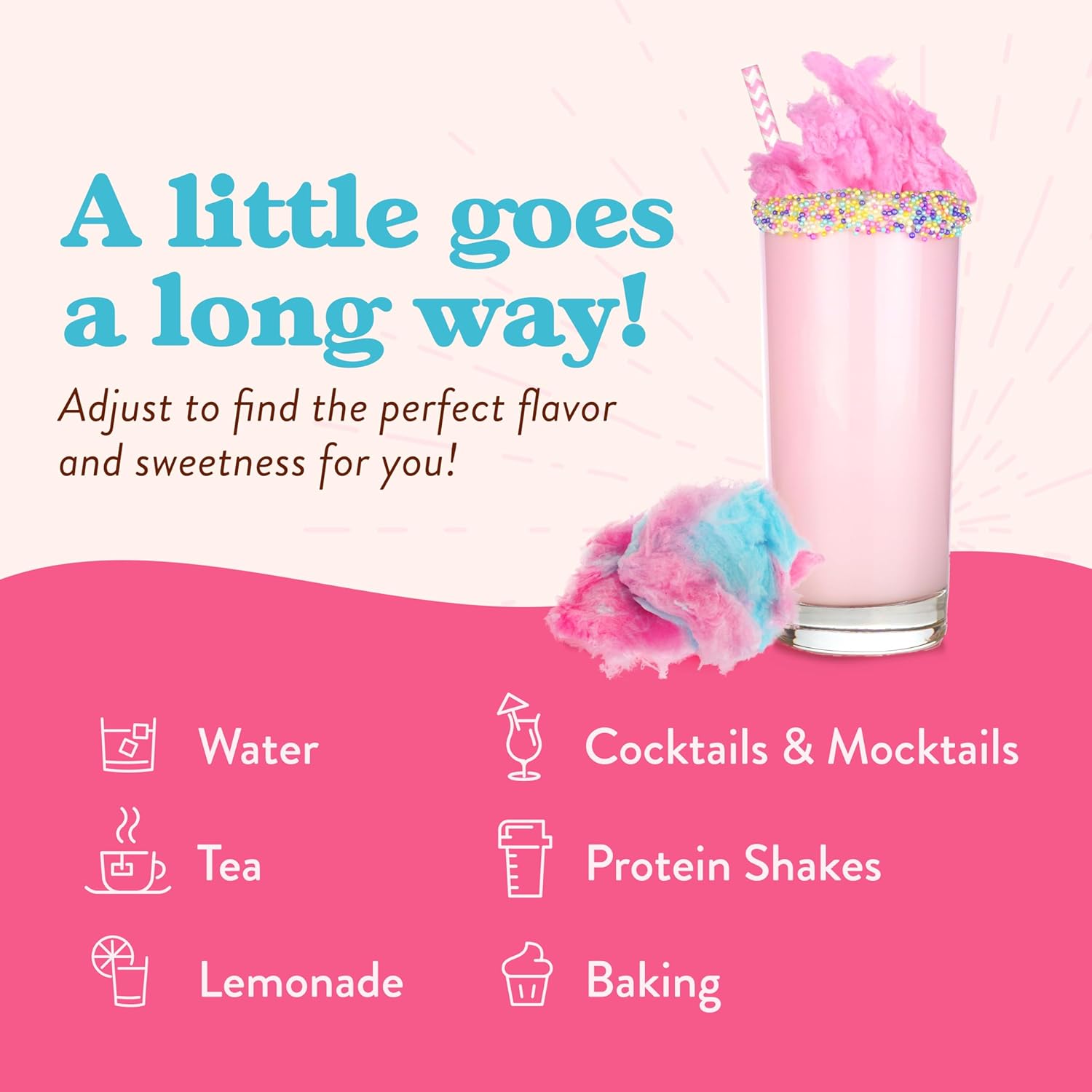 Jordan'S Skinny Mixes Sugar Free Syrup, Cotton Candy Flavor, Fruit Flavored Water Enhancer, Drink Mix For Ice Tea, Lemonade & More, Zero Calorie Flavoring, Keto Friendly, 25.4 Fl Oz, 1 Pack