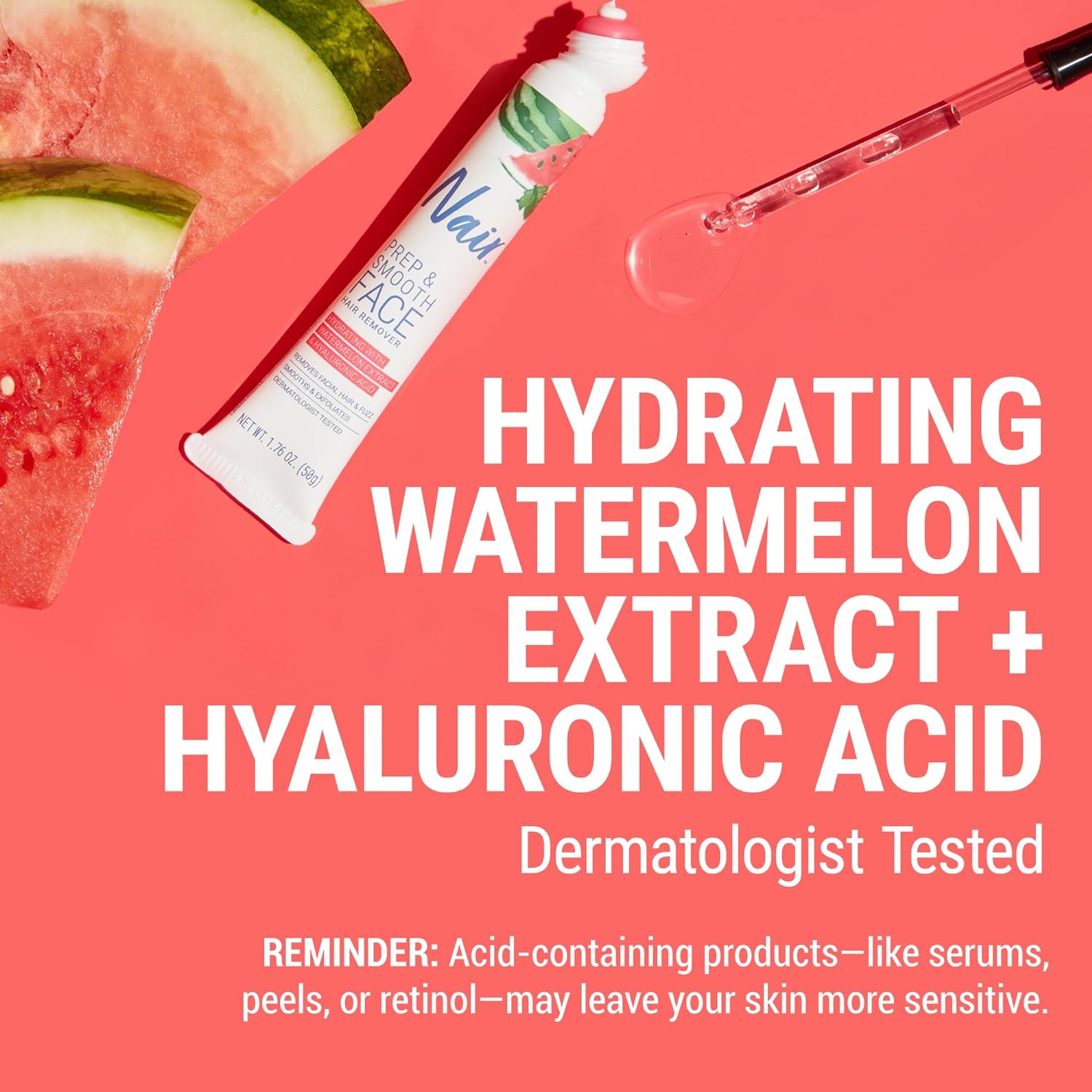 NAIR Prep & Smooth Face, Exfoliating Facial Hair Removal for Woman, Depilatory Cream, Smooth Skin Solution for Effective Hair Removal, Hydrating with Hyaluronic Acid for Skincare, 1.76 oz : Beauty & Personal Care