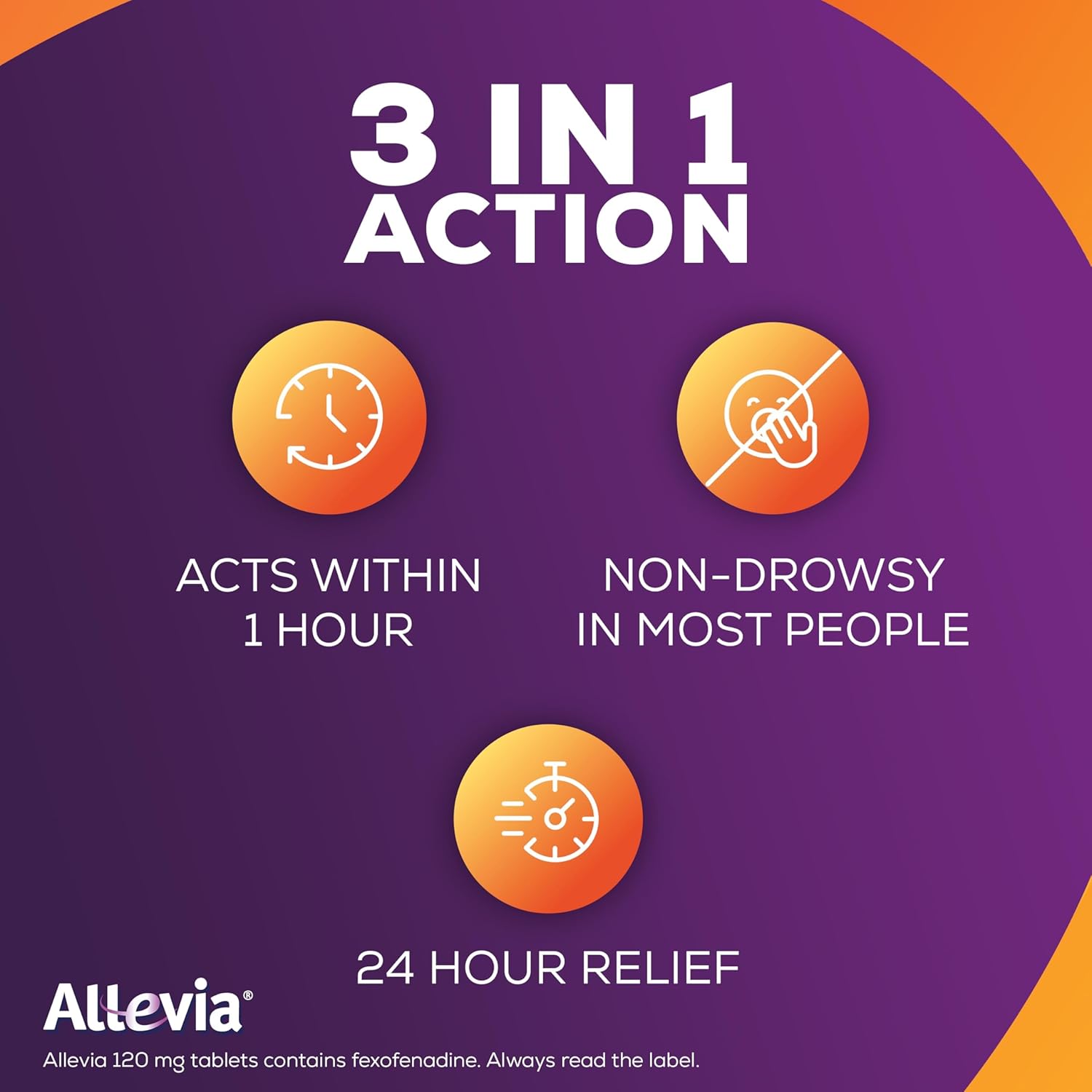 Allevia Allergy Tablets | 70 Tablets | 120mg Fexofenadine | 24hr Relief Acts within 1 Hour | Non-drowsy in Most People | Relieves Hayfever, Pet, Dust and Mould Allergies : Amazon.co.uk: Health & Personal Care