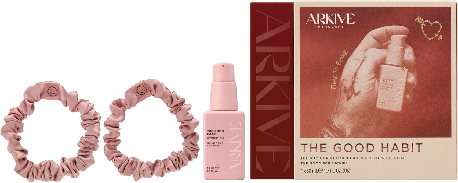 Arkive The Good Habit Hybrid Oil Gift Set - 50ml - The Good Habit Hybrid Oil & Scrunchie | Vegan Hair Growth Oil for Scalp Moisture and Hair Shine | Natural Hair Oils for Hair Growth & Damaged Hair : Amazon.co.uk: Beauty
