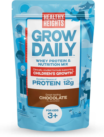 Healthy Height Kids Protein Powder (Chocolate) - Developed By Schneiders Childrens Hospital To Help Children Grow. Nutritional Shake W/ 12Grams Of Protein, No Corn Syrup, No Gmos, Gluten-Free, No Soy