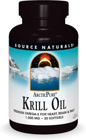 Source Naturals Arcticpure Krill Oil 1000 Mcg Premium Omega-3 For Heart, Brain, And Pms* 1,000 Mg - 30 Softgels