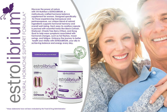Vh Nutrition Estrolibrium | Hormone Balance For Women* | Menopause Support Supplement* | Black Cohosh, Shatavari, Chaste Tree Berry (Vitex), Dong Quai | 60 Capsules In Easy To Swallow Pills