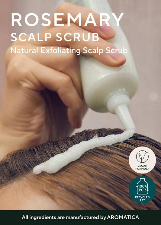 Aromatica Rosemary Scalp Scrub 5.82Oz / 165G, Scalp Treatment, Scalp Exfoliator With Salt Scrub For Oily Scalp, Dandruff, Build Up Remover