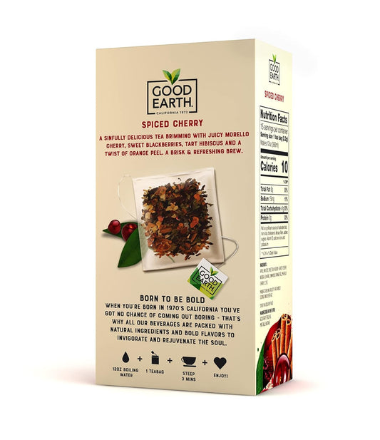 Good Earth Sensorial Blend All Natural Spiced Cherry Herbal Tea, 15 Count Tea Bags (Pack Of 5)