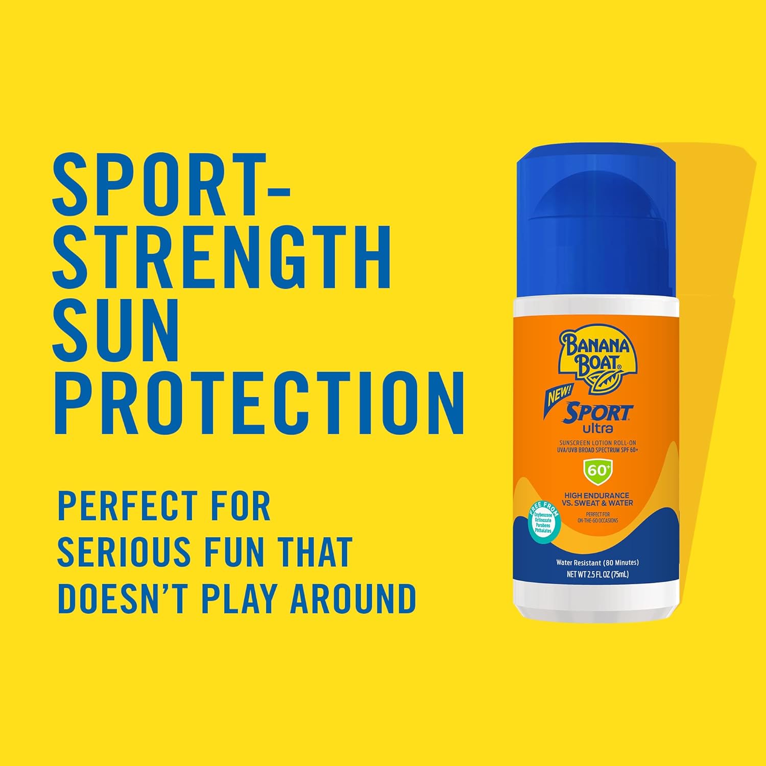 Banana Boat Sport Ultra SPF 60 Roll On Sunscreen, 2.5oz | Sunscreen Roller, Travel Size Sunscreen, Oxybenzone Free Sunscreen, SPF 60 Sunscreen Roll On, Water Resistant Sunscreen, 2.5oz : Beauty & Personal Care