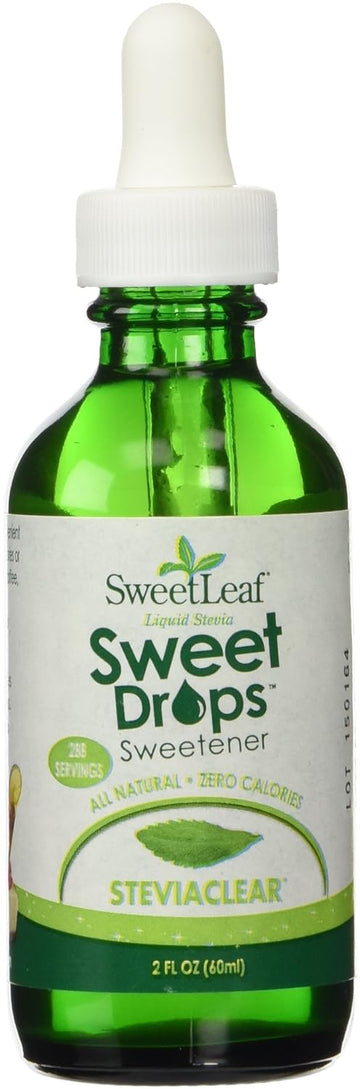 Sweetleaf Sweet Drops Stevia Clear Liquid Stevia Sweetener - Liquid Stevia Drops, Stevia Liquid Sweetener, Zero Calories, Zero Sugar, Non-Gmo, Gluten-Free, Keto Friendly - 2 Fl Oz