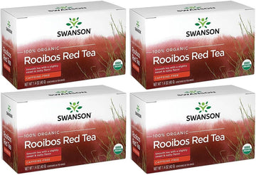 Swanson 100% Certified Organic Rooibos Red Tea 20 Bag(S) (4 Pack)