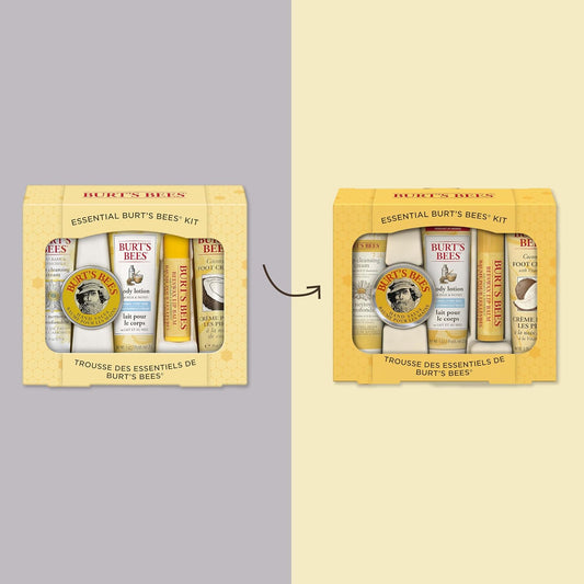 Burt'S Bees Essential Gift Set, Lip Balm, Hand Salve, Body Lotion, Foot Cream & Face Cleanser, 5 Travel Size Products