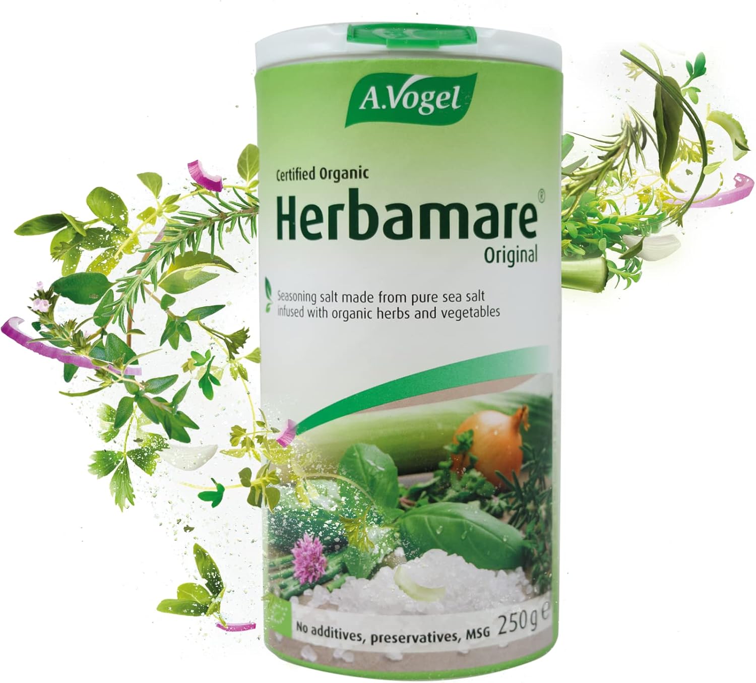 A.Vogel Herbamare Original Seasoning Salt 250g | Sea Salt with 12 Different Fresh Organic Vegetables & Herbs| Add Flavour to Cooking : Amazon.co.uk: Grocery