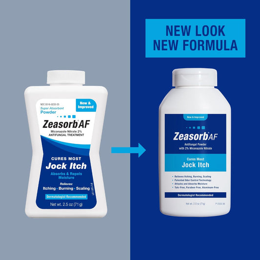 Zeasorb Af Jock Itch Powder, Super Absorbent, Scaling, & Burning Relief, 2.5 Oz