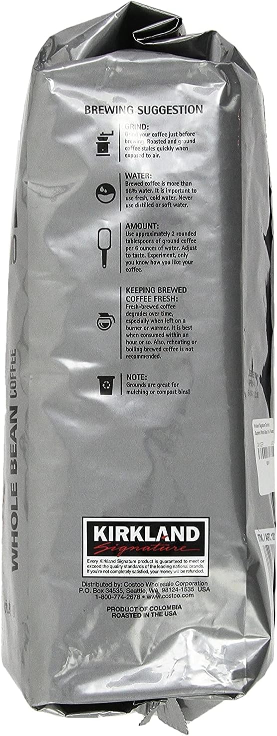 Kirkland Signature Colombian Supremo Whole Bean Coffee 908 Gram