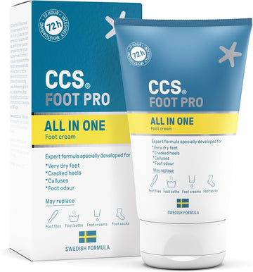 Ccs All In One Foot Cream 100Ml - Foot Pro Cream For Cracked Heels, Dry Skin & Calluses Feet - Foot Moisturiser - Developed For Very Dry Feet, Cracked Heels, Calluses And Foot Odour