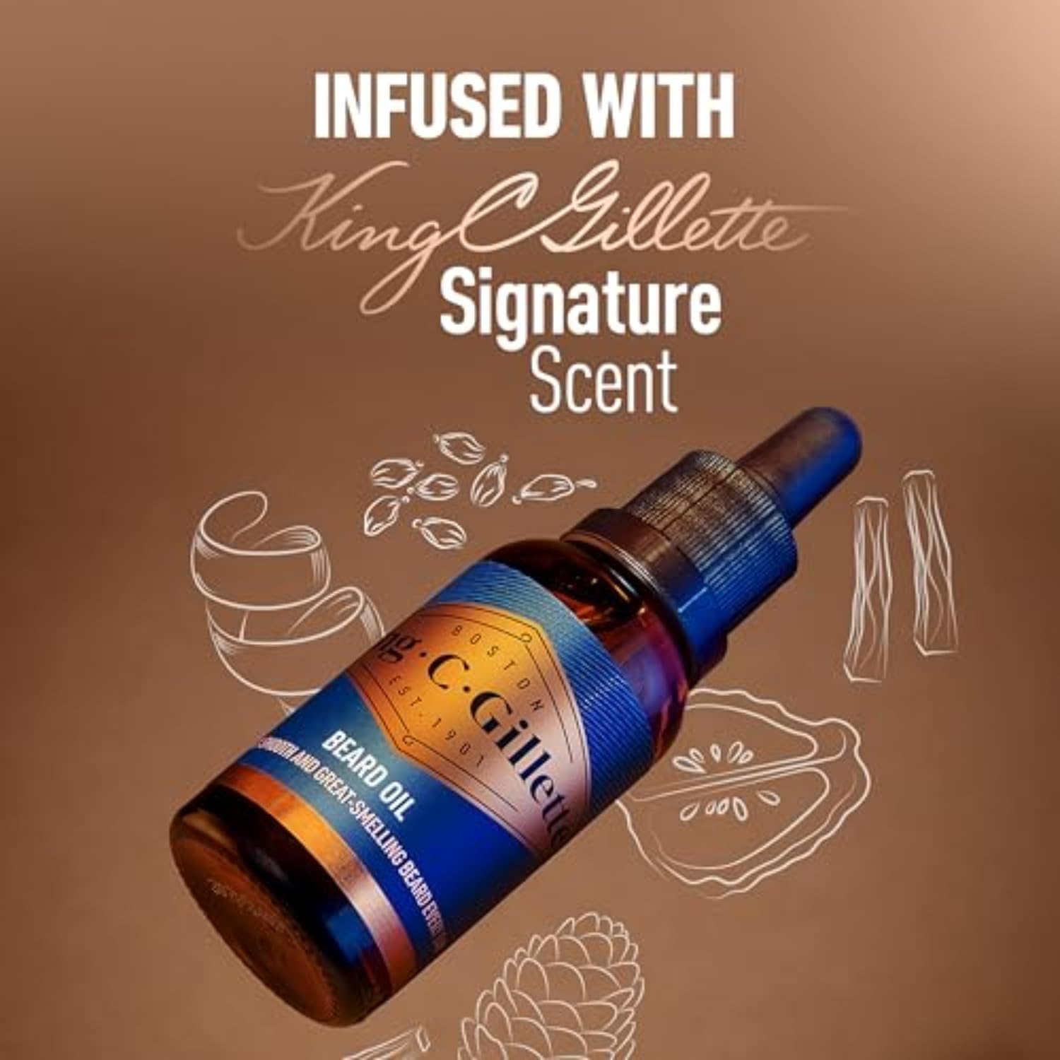 King C. Gillette Beard Oil For Men - Argan, Jojoba, Avocado, Macadamia Seed And Almond Oils - Moisturize And Soften Beard : Beauty & Personal Care