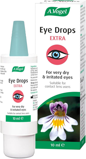 A.Vogel Extra Moisturising Eye Drops | 300 Drops | For Very Dry And Irritated Eyes | Contact Lens Friendly | Preservative Free | With Euphrasia & Hyaluronic Acid | 10Ml