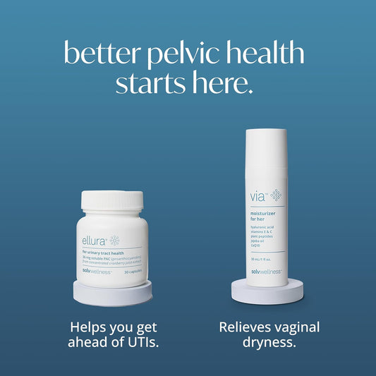 36Mg Pac Only From Concentrated Cranberry Juice Extract, Highly Effective Urinary Tract Supplement, 30 Capsules + Solv Wellness Via Vaginal Moisturizer Lotion Cream For Women