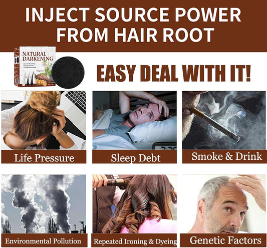 Grey Hair Reverse Bar, Soap For Grey Hair, Mane Root Activator Shampoo For Hair Loss & Restore Hair Color, Natural Hair Darkening Soap For Grey Hair, Hair Care