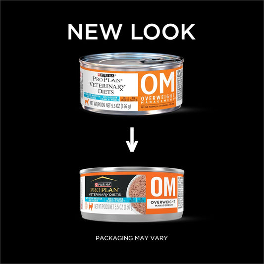 Purina Pro Plan Veterinary Diets Om Savory Selects Overweight Management Feline Formula Wet Cat Food - (24) 5.5 Oz. Cans