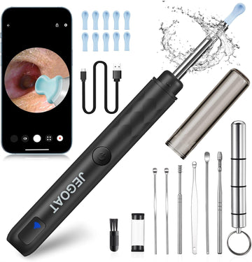 Ear Wax Removal, Ear Wax Removal Tool With 1296P Hd Camera And 6 Led Lights, Ear Cleaner With 10 Ear Pick, Upgrade Ear Wax Removal Tool For Ios And Android (Black)