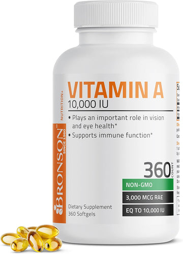 Bronson Vitamin A 10,000 Iu Premium Non-Gmo Formula Supports Healthy Vision & Immune System And Healthy Growth & Reproduction, 360 Softgels