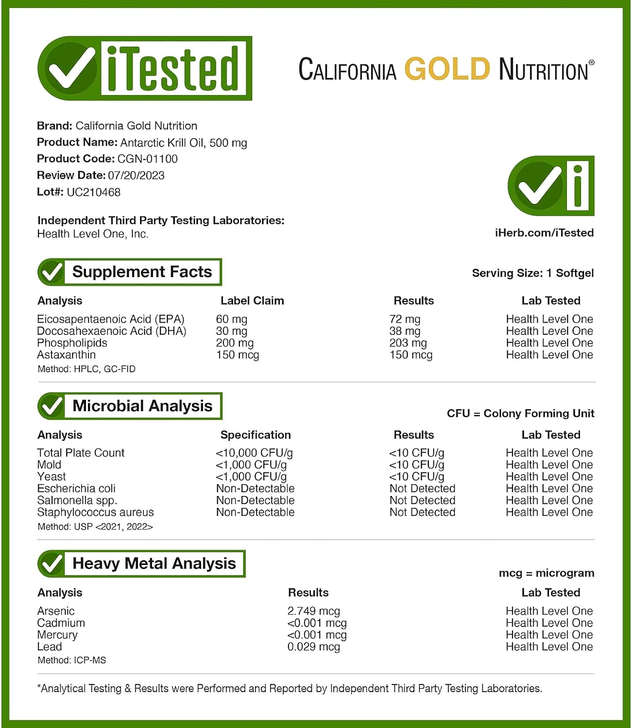 Antarctic Krill Oil, 500 mg Omega-3 Phospholipids with Naturally Occur
