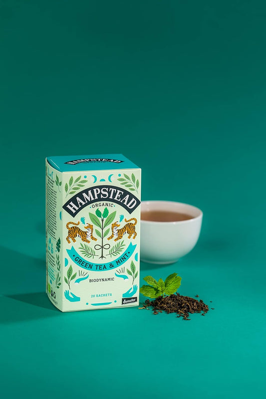 Hampstead Tea Organic Demeter Mint Green 20 Bag-4 Pack