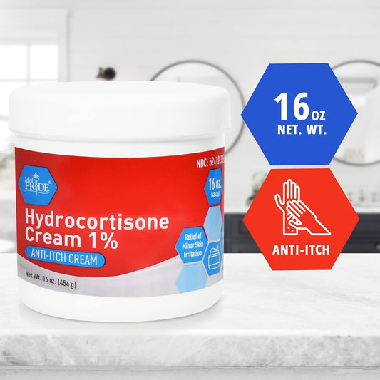 Medpride 1% Hydrocortisone Cream - Maximum Strength Itch Relief For Mosquito Bites, Eczema, Dermatitis - 16 Oz