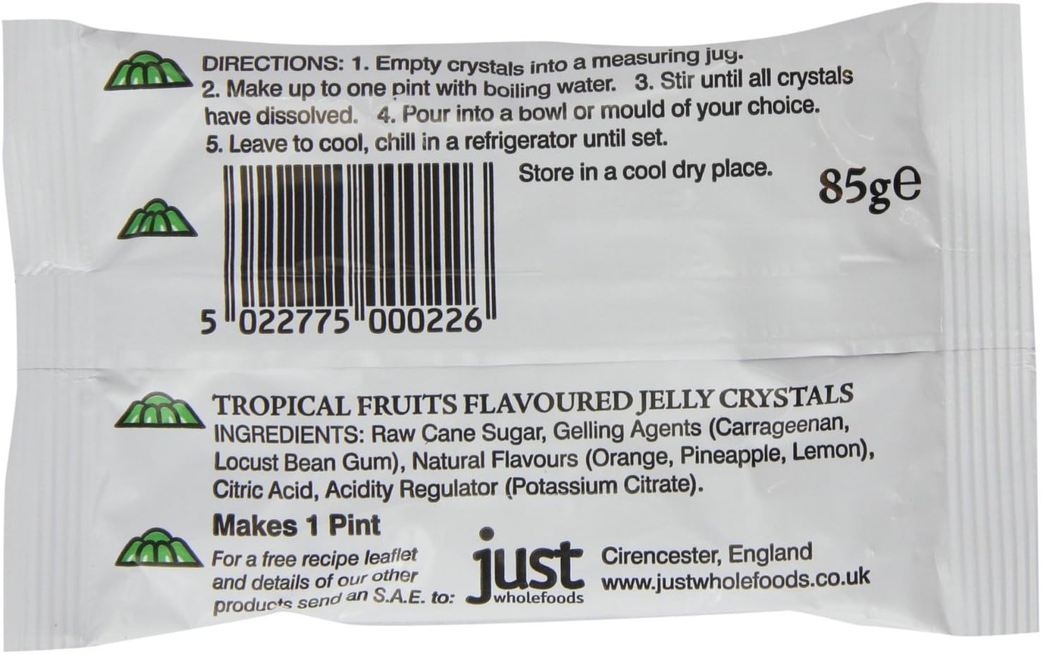 (2 Pack) - Just Wholefoods - Tropical Jelly Crystals | 85G | 2 Pack Bundle