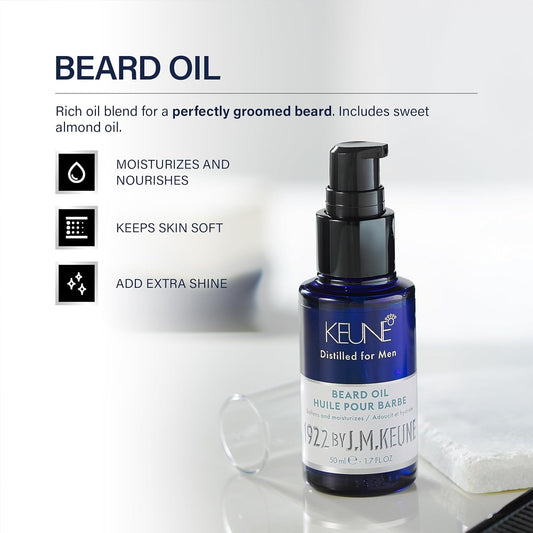 1922 By J.M. Keune Beard Oil, Nourishing & Softening Oil For Beard Care, 1.7 Fl Oz