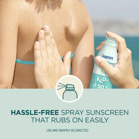 Coppertone Pure And Simple Kids Spray Sunscreen, Spf 50 Broad Spectrum Sunscreen For Kids, 5 Oz