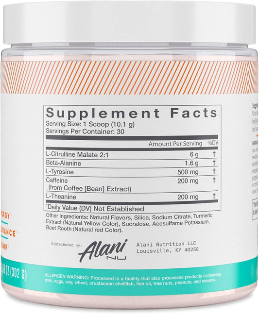 Alani Nu Pre Workout Powder Mimosa | Amino Energy Boost | Endurance Supplement | Sugar Free | 200Mg Caffeine | L-Theanine, Beta-Alanine, Citrulline | 30 Servings