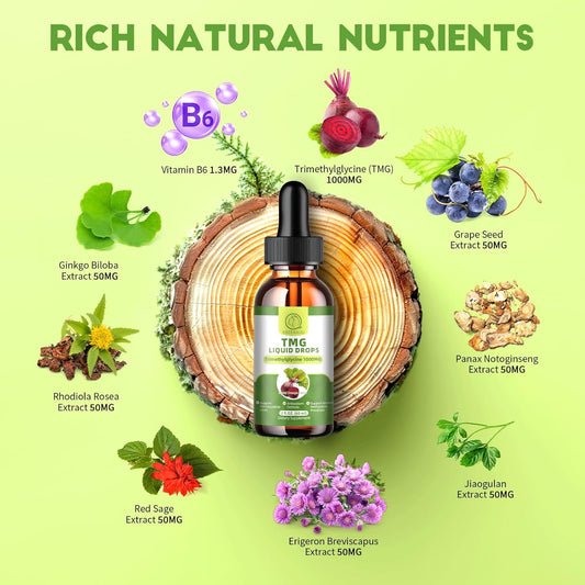 (2 Pack) Tmg (Trimethylglycine) Supplement Liquid Drops, 1000Mg High Absorption, Boosts Energy, Supports Methylation, Liver Wellness & Cognitive Function - Non-Gmo, Vegan, Blood Orange Flavor, 2 Fl.Oz