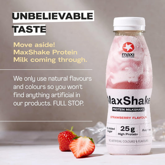 Maxinutrition Maxshake Protein Milkshake Banana Flavour, 12 X 330Ml, 25G Protein, Low Fat & Low Carb, Lactose-Free, No Artificial Flavors