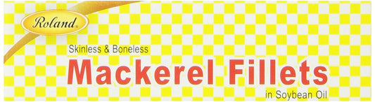 Roland Foods Mackerel Fillets In Soybean Oil, Skinless And Boneless, Specialty Imported Food, 4-Ounce Tin