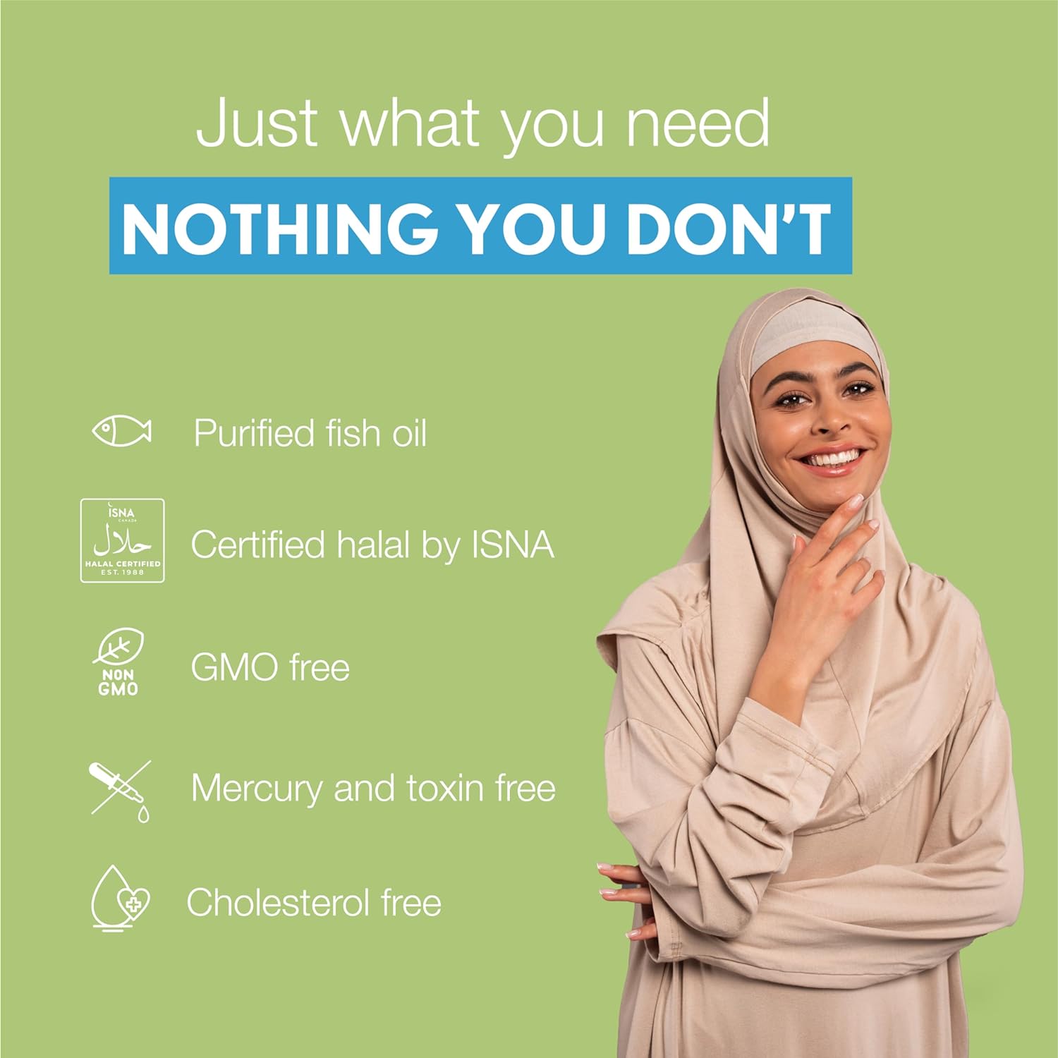 Noor Vitamins Halal Fish Oil, Halal Vitamins, Fish Oil Halal, Ultra Omega 3 Wild Peruvian Fish Oil (800 mg EPA & 400 mg DHA) Heart, Brain & Joint Support, Non-GMO & Gluten Free (120 count) : Health & Household