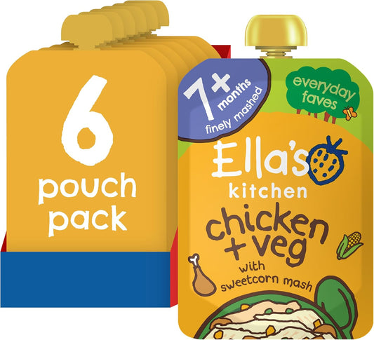 Ella'S Kitchen Stage 2 From 7 Months Organic Chick Chick Chicken Casserole With Rice 130 G (Pack Of 6)