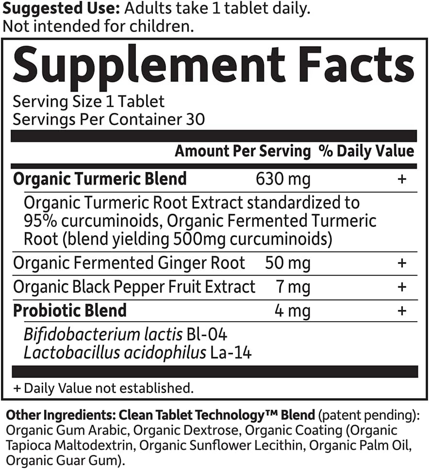Garden Of Life Organics Maximum Strength Turmeric Joints & Mobility Support 30 Tablets - 500Mg Curcumin (95% Curcuminoids) Black Pepper - Organic Non-Gmo Vegan & Gluten Free Herbal Supplements