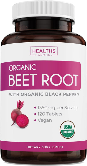 Usda Organic Beet Root Powder (120 Tablets) 1350Mg Beets Per Serving W
