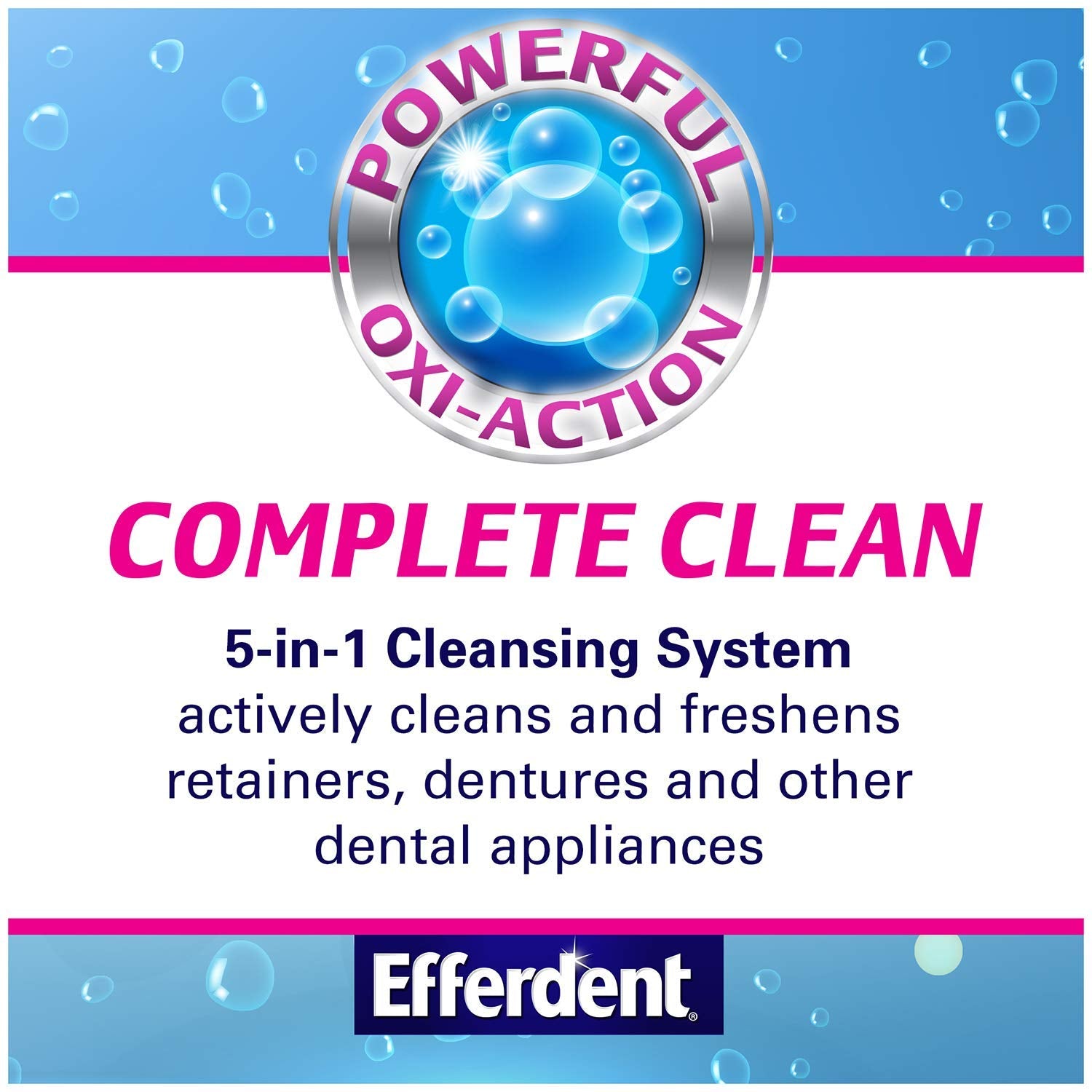 Efferdent Denture Cleanser Tablets, Complete Clean, 102 Tablets | Pack of 2