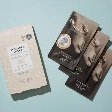 Voesh Collagen Socks, Collagen Socks For Dry Feet, Cracked Heel Repair, Moisturizing Socks, Spa Pedicure Treatment, Spa Socks, Foot Peel Masks, Vegan