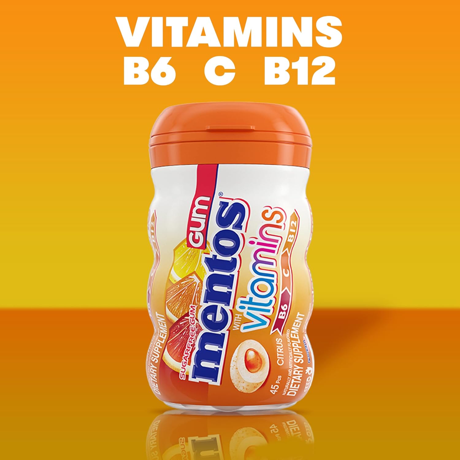 Mentos Pure Fresh Sugar-Free Chewing Gum With Xylitol, Watermelon, 50 Piece Bottle : Grocery & Gourmet Food